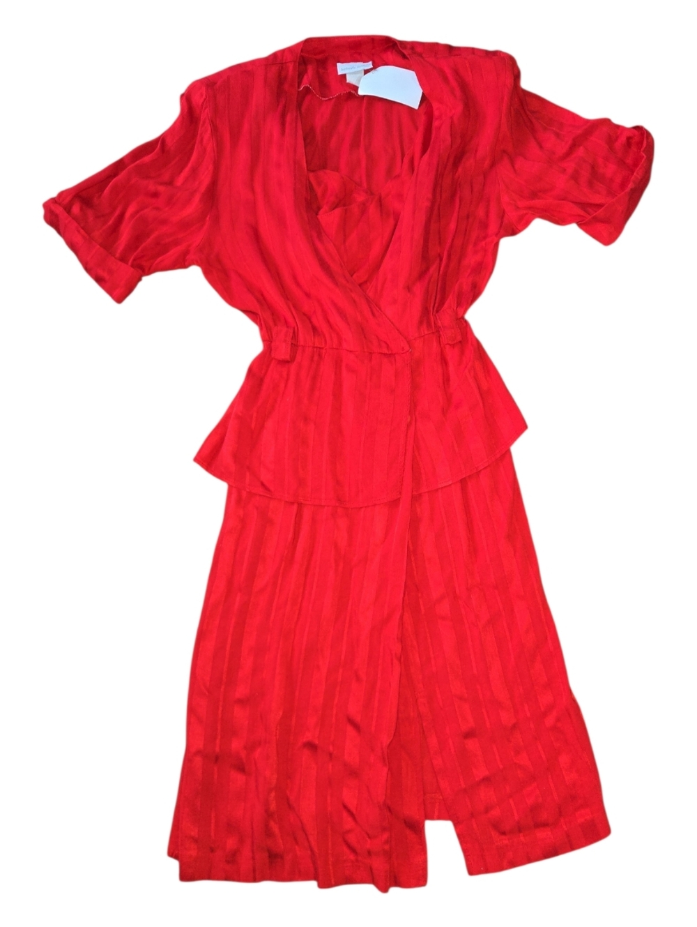 Vintage Betsys Things Vibrant Red Wrap Dress Size 9/10